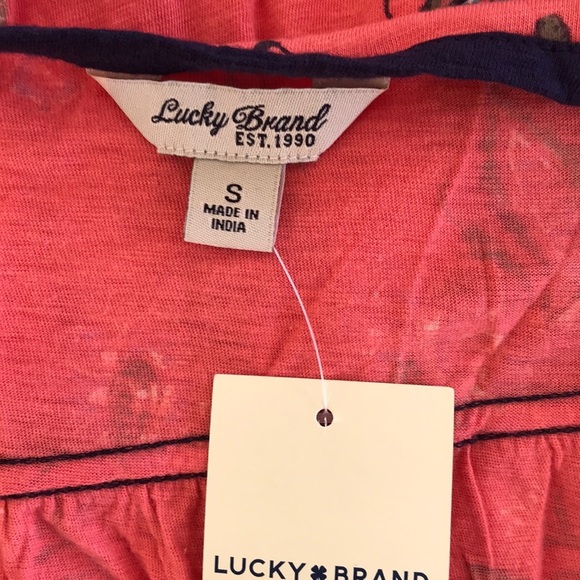 NWT! LUCKY BRAND Coral Printed Size S Top - Picture 7 of 8